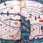 Mappemonde du fac-simil du Beatus (folio 45 bis et 45 ter). Le Beatus de Saint-Sever, galement dit Apocalypse de Saint-Sever, est un manuscrit enlumin qui commente LApocalypse, dernier livre du Nouveau Testament. Il doit son nom au moine Beatus, du monastre de Libana dans les Asturies, auteur du premier Beatus au VIIIe sicle, vraisemblablement dans le cadre dun dbat thologique. Le Beatus original (conserv  la BNF) est recopi  plusieurs reprises dans le courant du Moyen ge, toujours en Espagne sauf une fois,  Saint-Sever. Lexemplaire de l'abbaye de Saint-Sever est ralis au milieu du XIe sicle, environ cinquante ans aprs la fondation de labbaye, par les copistes et enlumineurs, runis autour du matre Stephanus Garcia Placidus, uvrant sous labbatiat de Grgoire de Montaner. Chaque abbaye avait en effet un atelier dcriture, ou scriptorium, pour recopier, dcorer et conserver les livres prcieux.